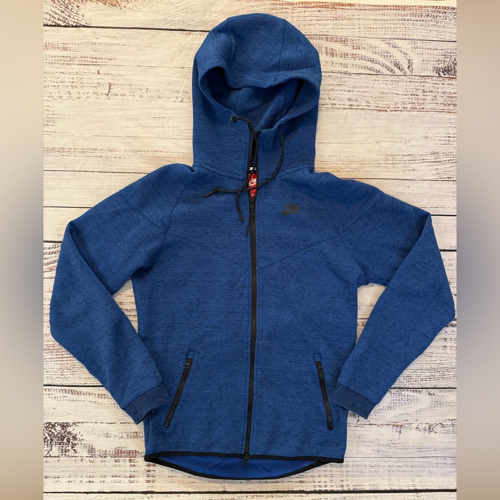 Nike Men's Tech Fleece Full-Zip Windrunner Hoodie in Obsidian Size Small